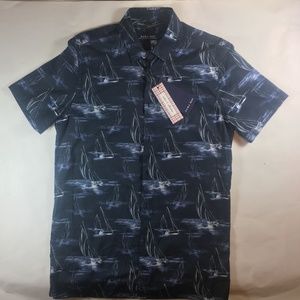 Zara Man Sailing Print Blue Medium Shirt